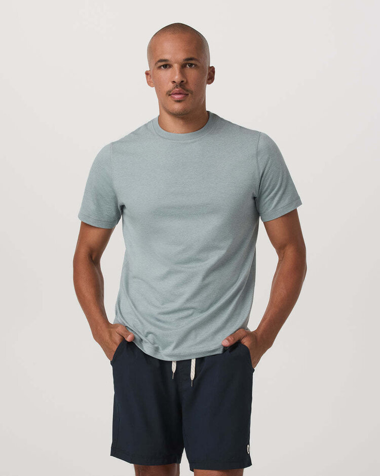 Vuori Vuori S/S Ponto Performance Tee (Mens) | Misty Blue Heather