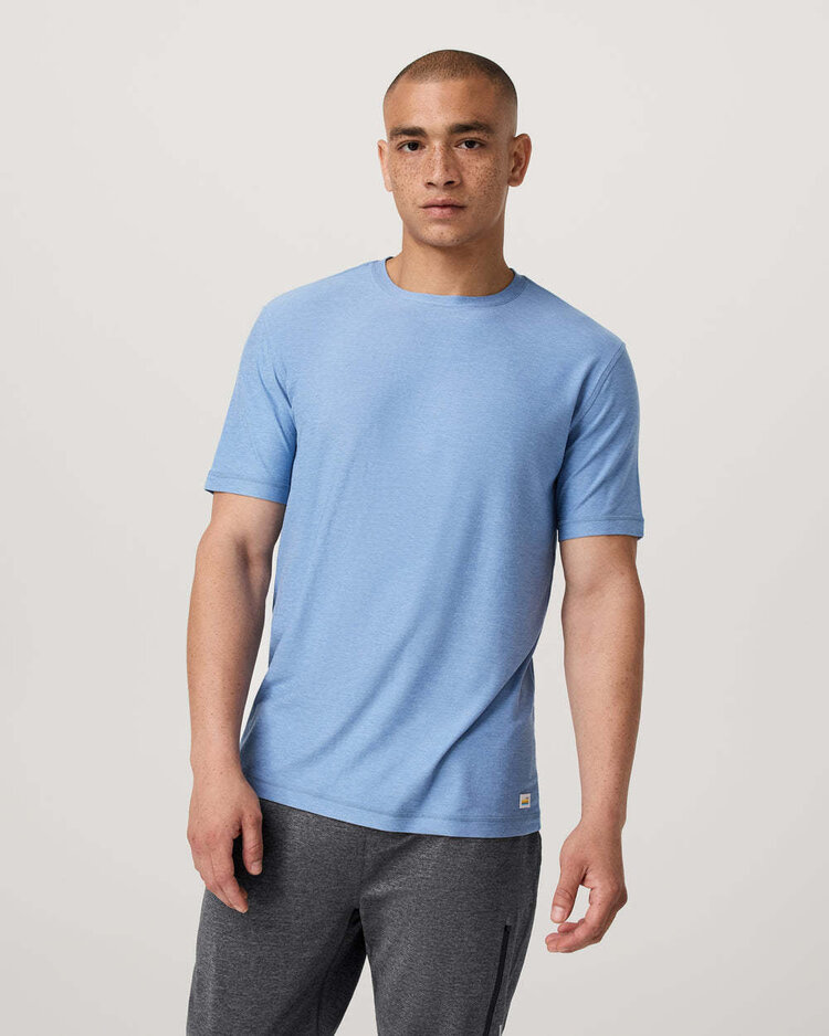 Vuori Vuori Strato Tech Tee (Mens) | Isle Blue Heather
