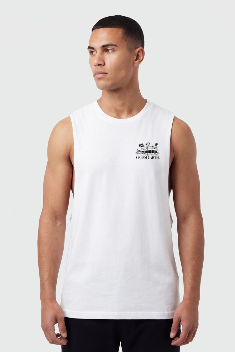 TEAMLTD TEAMLTD Cream Cartel Aussie Tank (Mens) | White