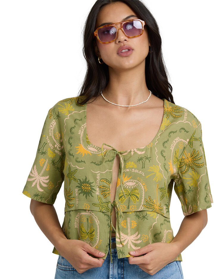 Billabong Billabong Totally Tropic Ss Woven (Womens) | Cedar