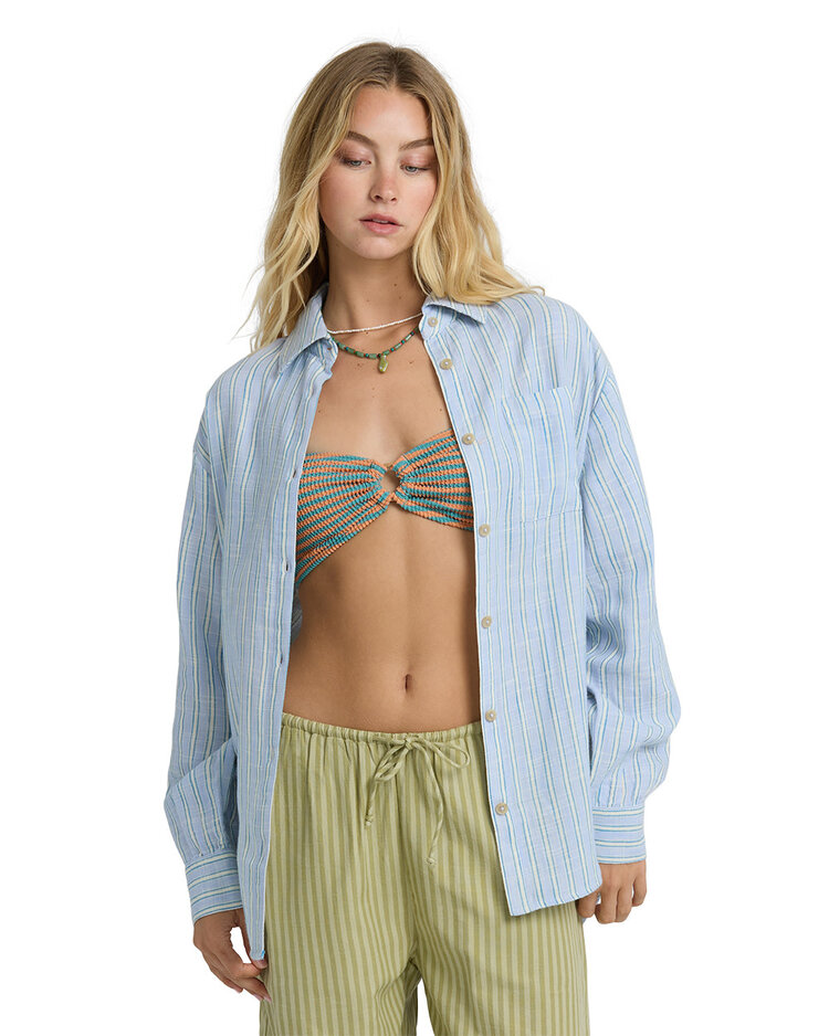 Billabong Billabong Wanderer  L/S Woven Top (Womens) | Twilight Blue