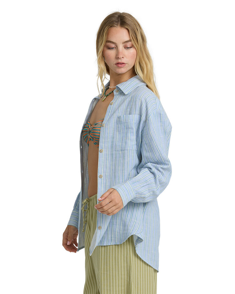Billabong Billabong Wanderer  L/S Woven Top (Womens) | Twilight Blue