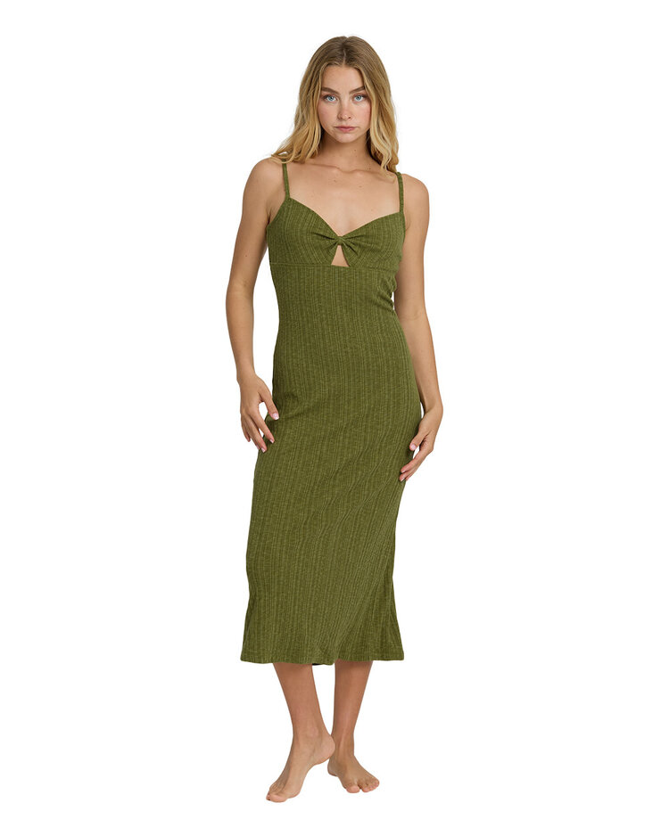 Billabong Billabong Sweet Moves Midi Knit Dress (Womens) | Dark Olive