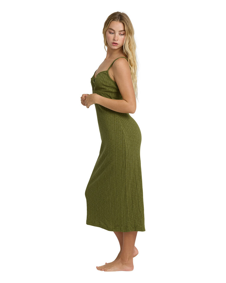 Billabong Billabong Sweet Moves Midi Knit Dress (Womens) | Dark Olive