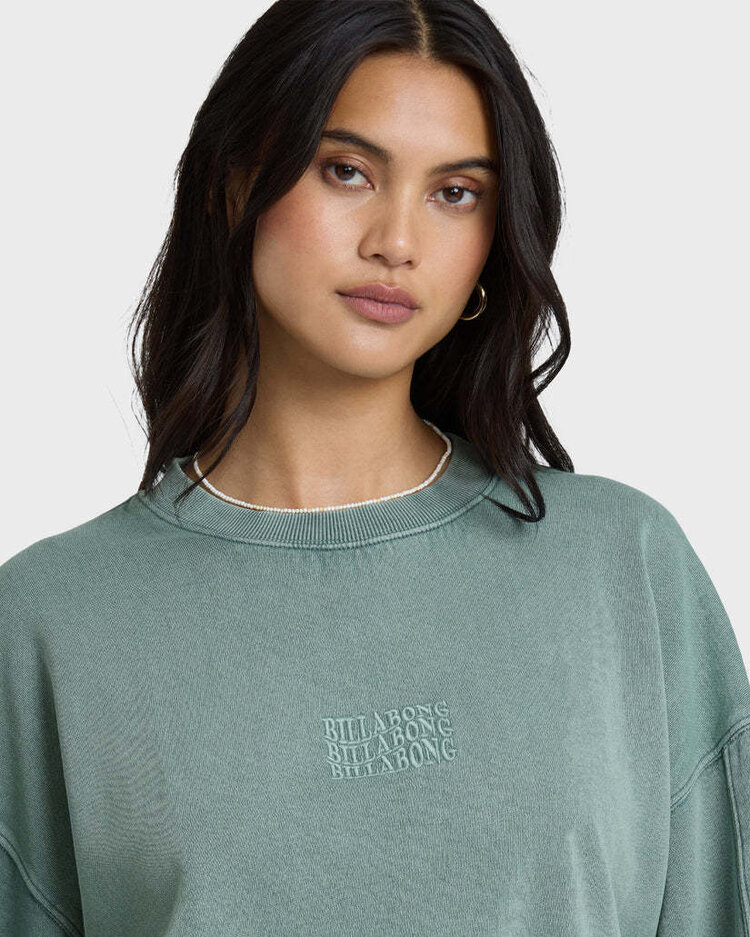 Billabong Billabong Bleached Out Kendal Crew Fleece (Womens) | Blue Mist