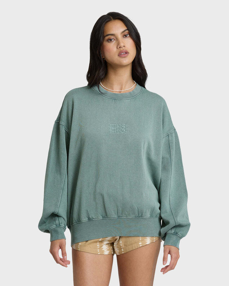 Billabong Billabong Bleached Out Kendal Crew Fleece (Womens) | Blue Mist
