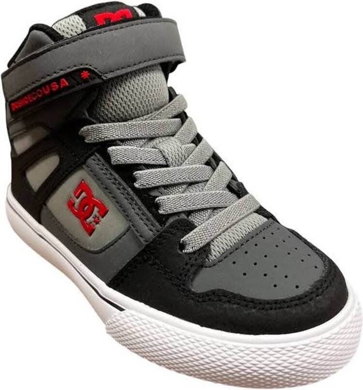 DC Dc Pure Hi Top Ev (Youth) | Grey/Black/Red