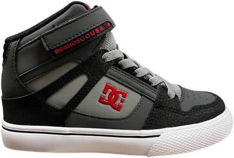 DC Dc Pure Hi Top Ev (Youth) | Grey/Black/Red