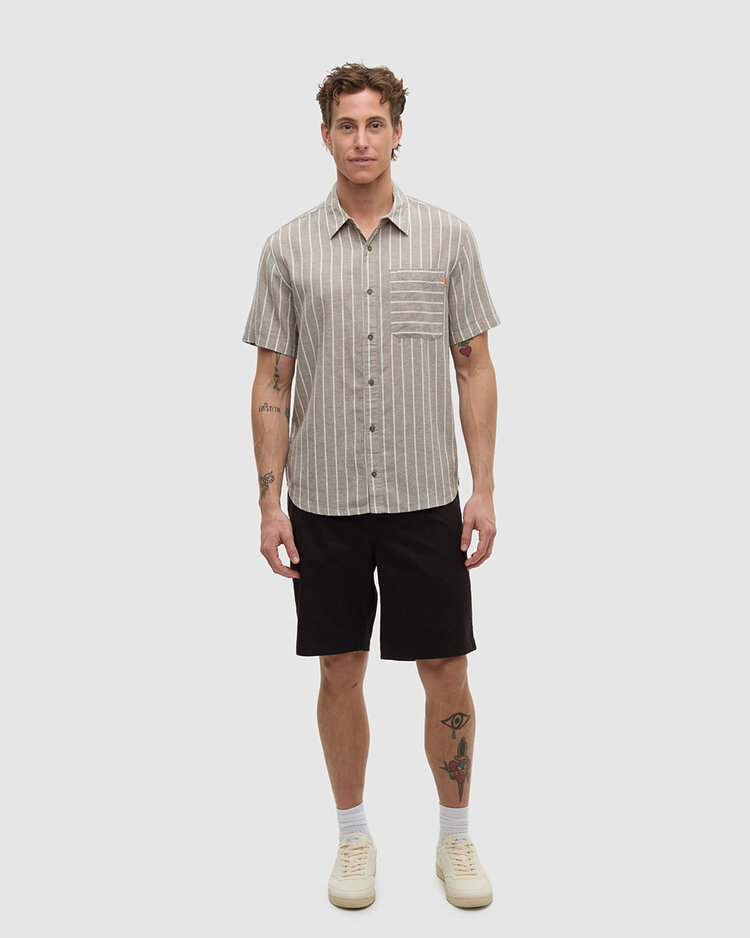 Tentree Tentree Dundas Shirt (Mens) | Clay/Wide Pinstripe