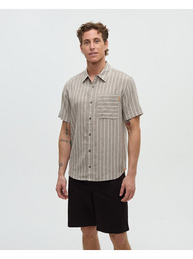 Tentree Tentree Dundas Shirt (Mens) | Clay/Wide Pinstripe