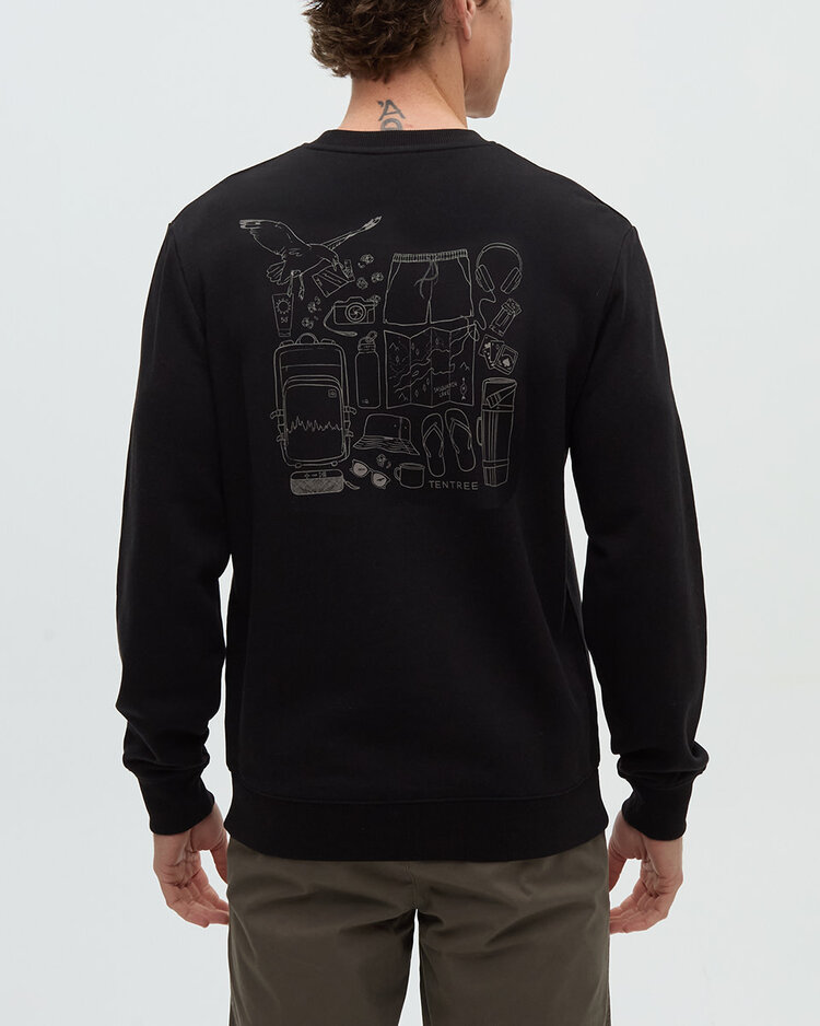 Tentree Tentree Lake Life Essentials Crew (Mens) | Meteorite Black/Clay