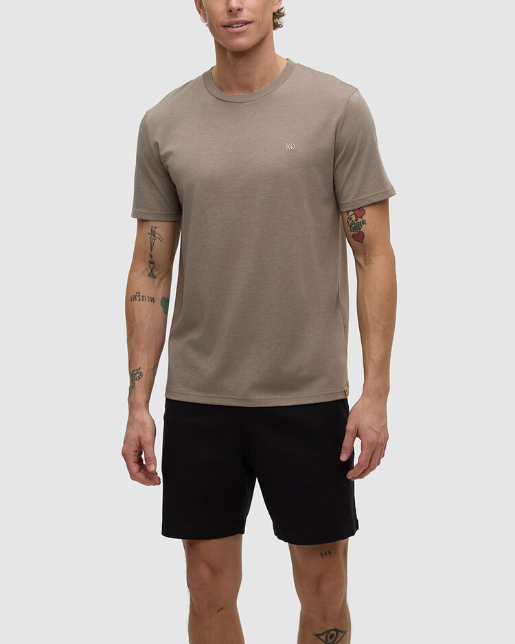 Tentree Tentree Embroidered Ten Tee (Mens) | Clay Htr/Creek Stone