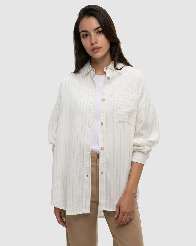 Tentree Tentree West End Shirt (Womens) | Undyed/Double Stripe