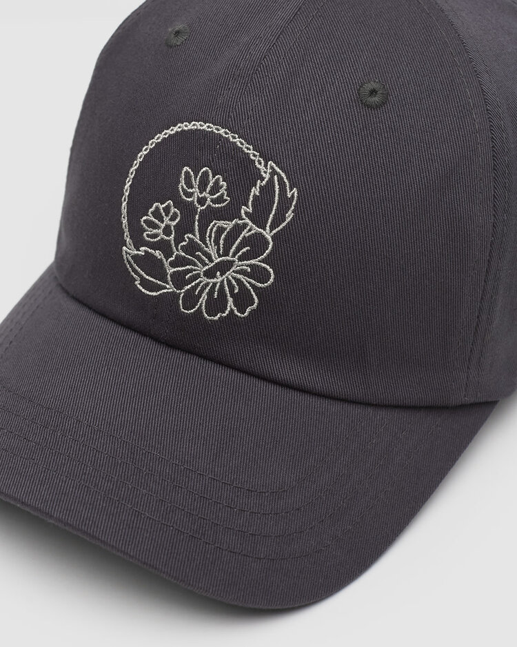 Tentree Tentree Daisy Embroidery Peak Hat (Unisex) | Graphite/White Oak