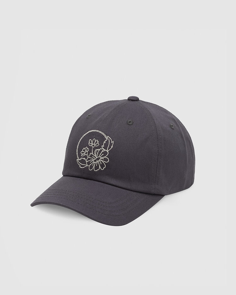 Tentree Tentree Daisy Embroidery Peak Hat (Unisex) | Graphite/White Oak