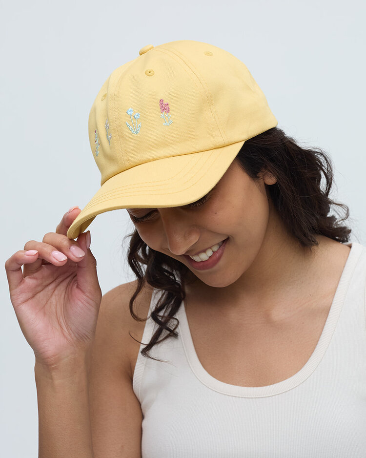 Tentree Tentree Spring Flora Peak Hat (Unisex) | Dusk Yellow/Rosewood