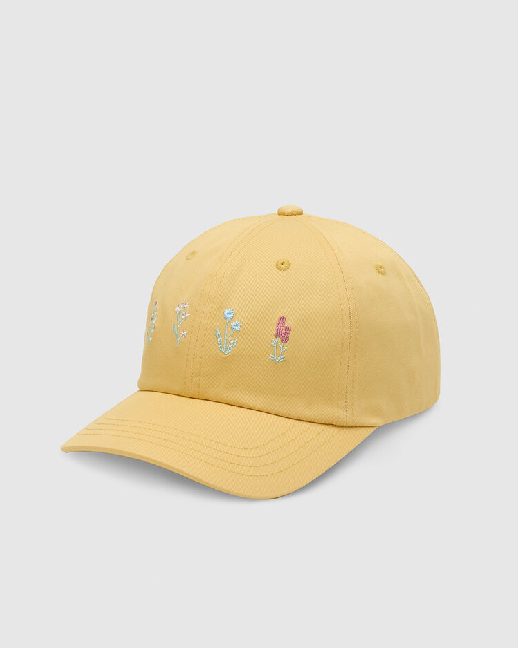 Tentree Tentree Spring Flora Peak Hat (Unisex) | Dusk Yellow/Rosewood