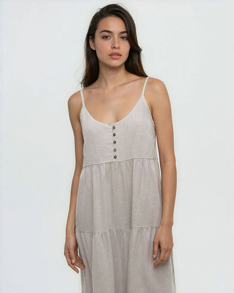 Tentree Tentree Hopewell Dress (Womens) | Clay/Railroad Stripe