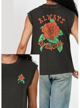 Girl Dangerous Girl Dangerous Always In Bloom Rose Moto Tee | Vintage Black