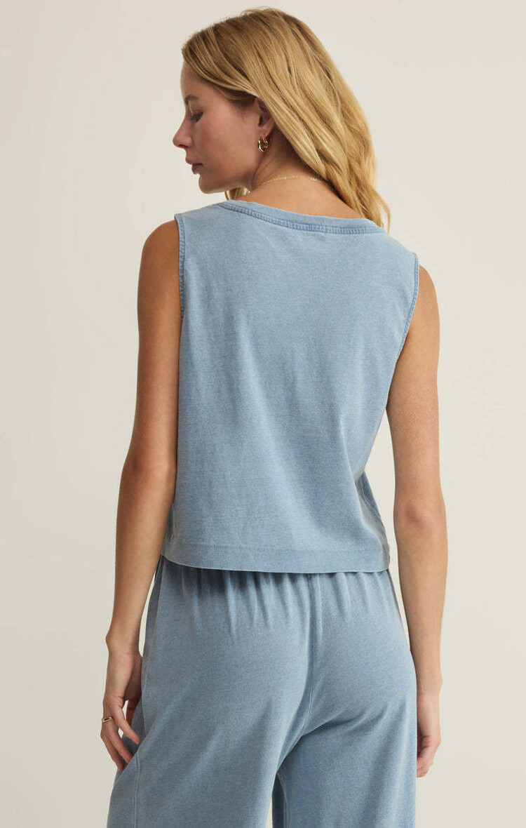 Z Supply Z Supply Sloane V-Neck Denim Tank | Ocean Air Indigo