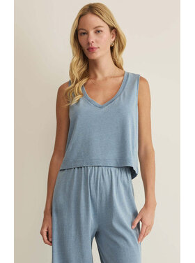 Z Supply Z Supply Sloane V-Neck Denim Tank | Ocean Air Indigo