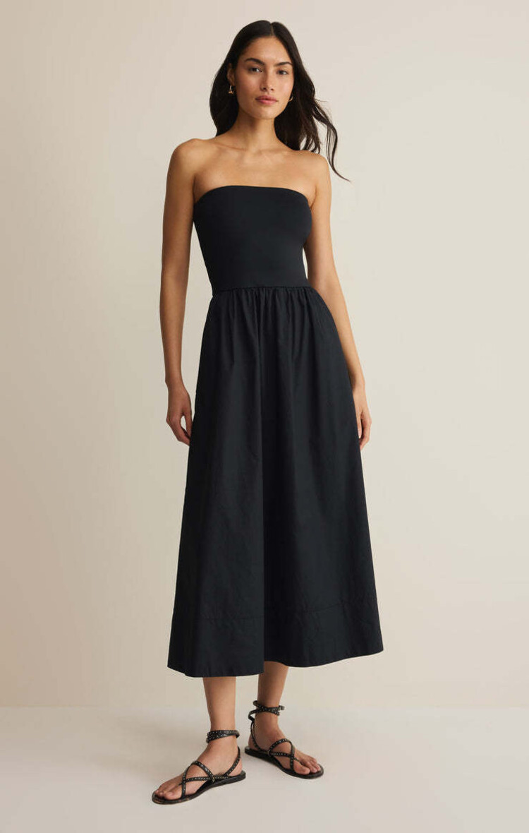Z Supply Z Supply Sunsought Strapless Midi Dress | Black