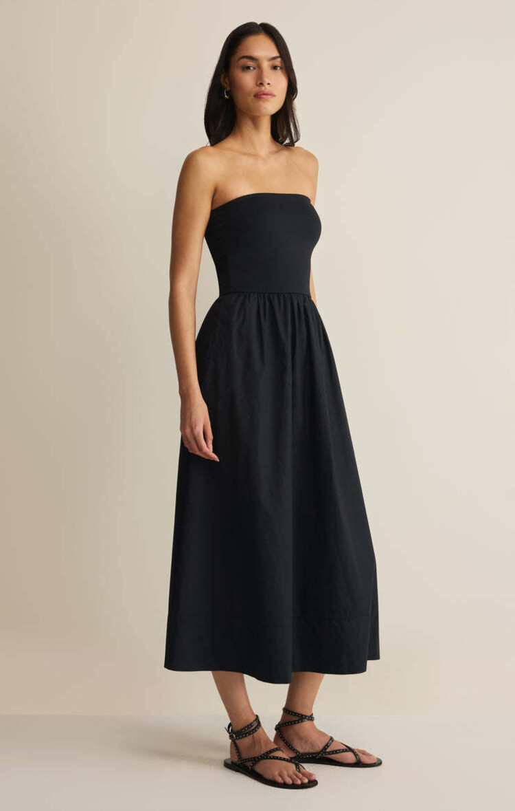 Z Supply Z Supply Sunsought Strapless Midi Dress | Black