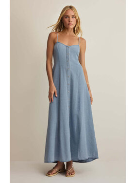 Z Supply Z Supply Angel Eyes Twill Midi Dress | Lake Blue