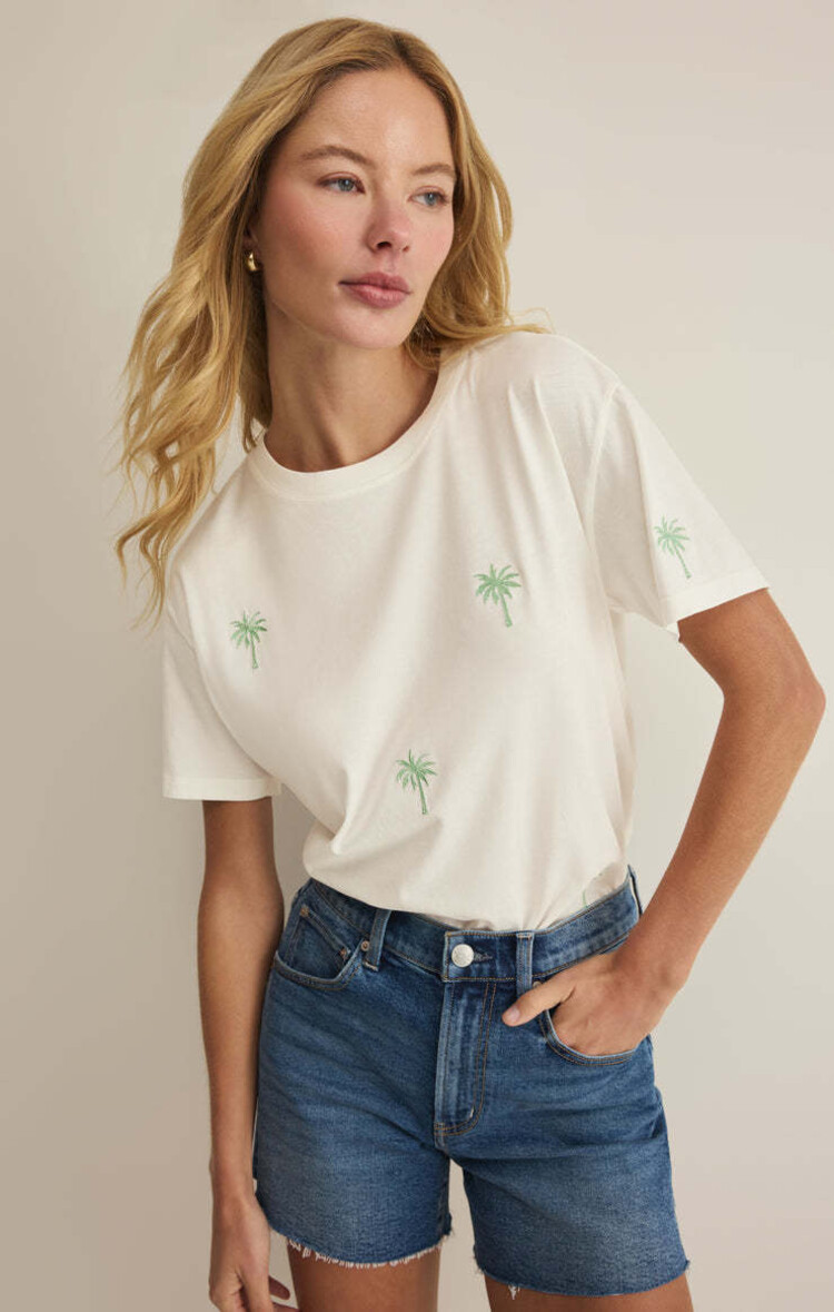Z Supply Z Supply Palms Boyfriend Tee | Sea Salt