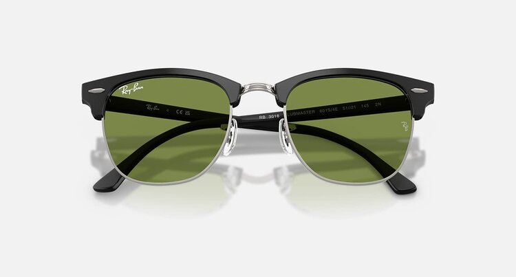 Ray Ban Ray Ban Clubmaster Matte Black On Black | Green