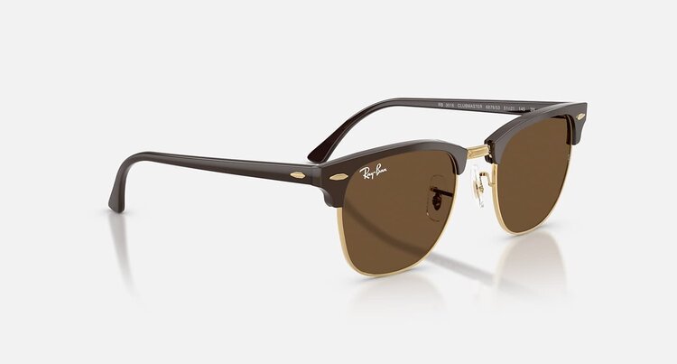Ray Ban Ray Ban Clubmaster Brown On Gold | Dark Brown