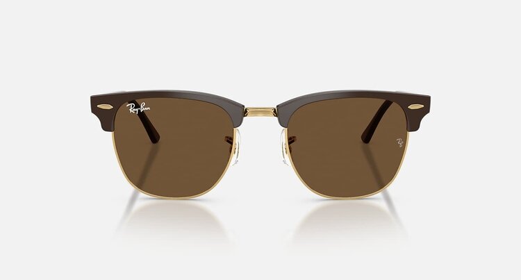 Ray Ban Ray Ban Clubmaster Brown On Gold | Dark Brown