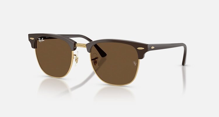 Ray Ban Ray Ban Clubmaster Brown On Gold | Dark Brown