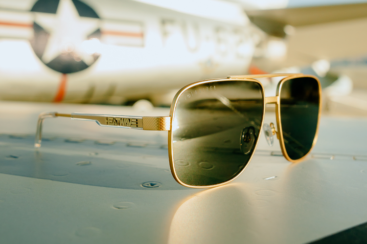 Heatwave Heatwave Nimitz Gold | Polarized Black Lens