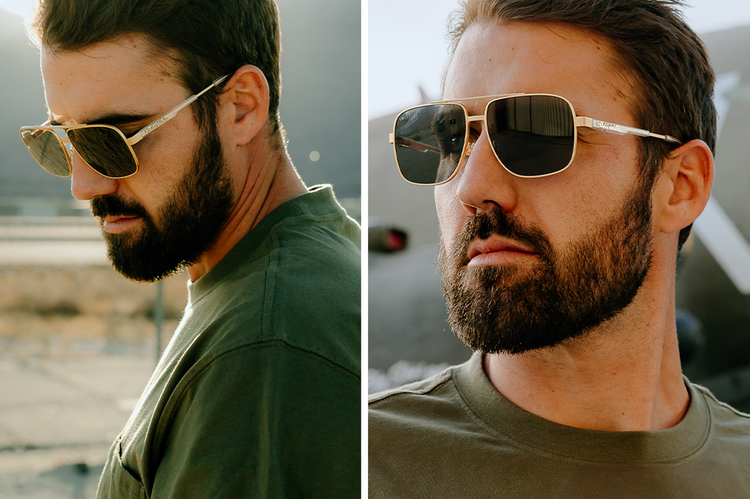 Heatwave Heatwave Nimitz Gold | Polarized Black Lens