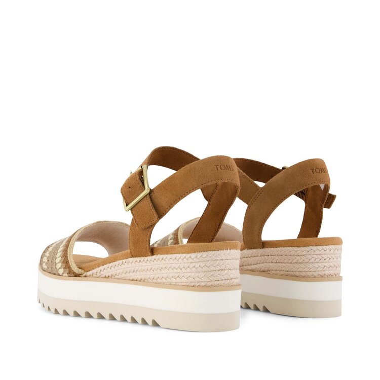 Toms Diana Wedge Sandal (Womens) | Almond Crochet-Dark Beige