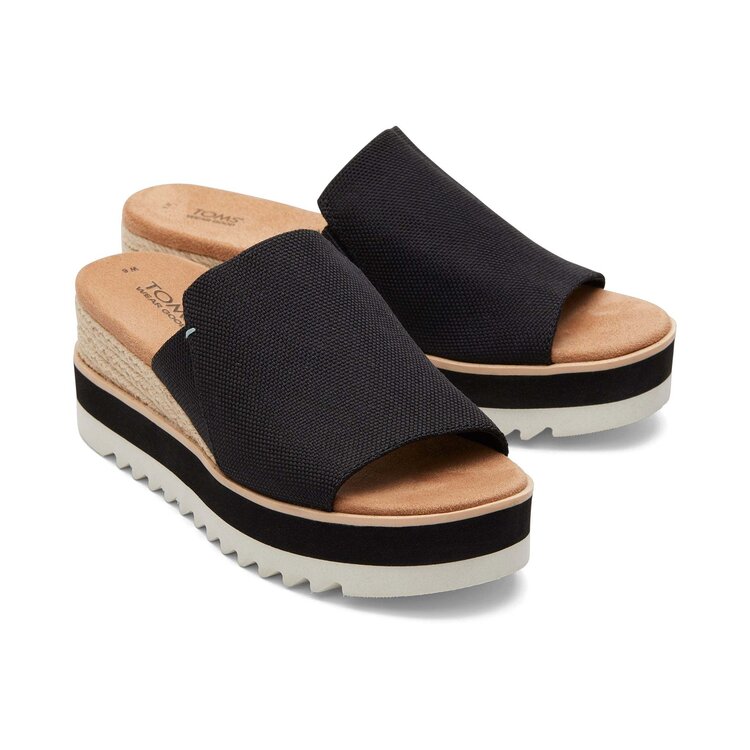 Toms Diana Mule Wedge Sandal (Womens) | Black