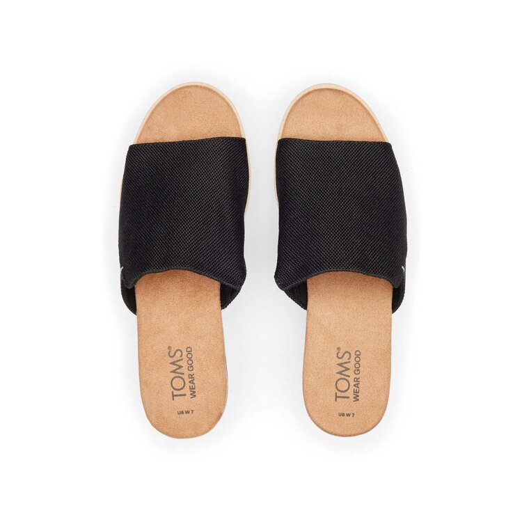Toms Diana Mule Wedge Sandal (Womens) | Black