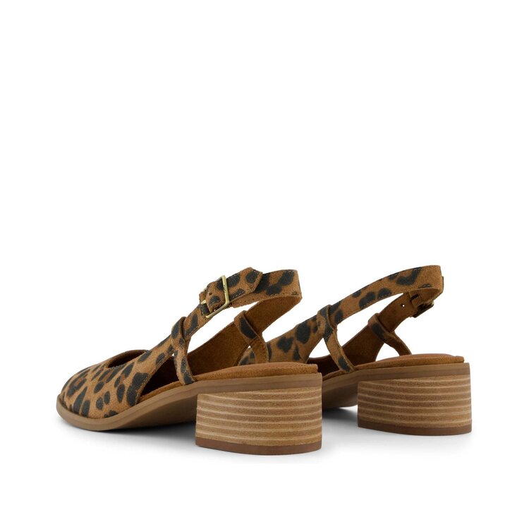 Toms Jaclyn Slingback Heel (Womens) | Brown Sugar-Leopard