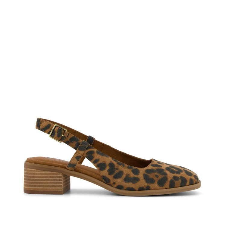 Toms Jaclyn Slingback Heel (Womens) | Brown Sugar-Leopard