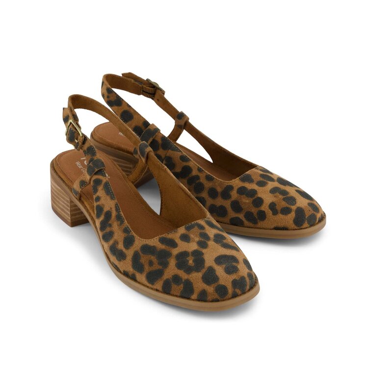 Toms Jaclyn Slingback Heel (Womens) | Brown Sugar-Leopard