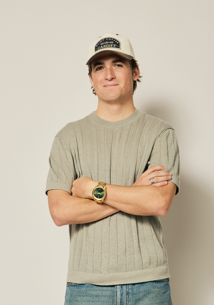 Nixon Nixon Corporal Stainless Steel | All Gold/Green Sunray