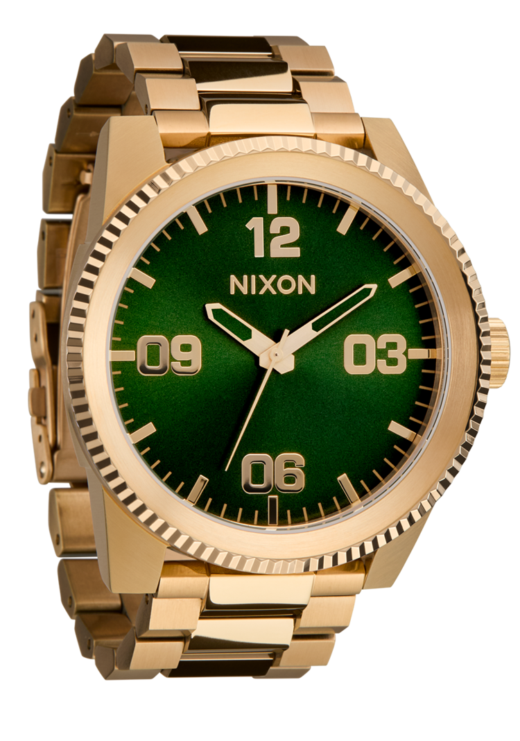 Nixon Nixon Corporal Stainless Steel | All Gold/Green Sunray