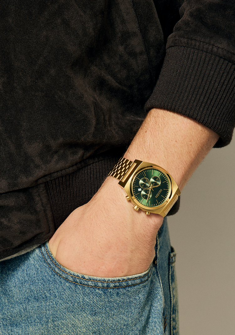 Nixon Nixon Time Teller Chrono | Gold/Green Sunray