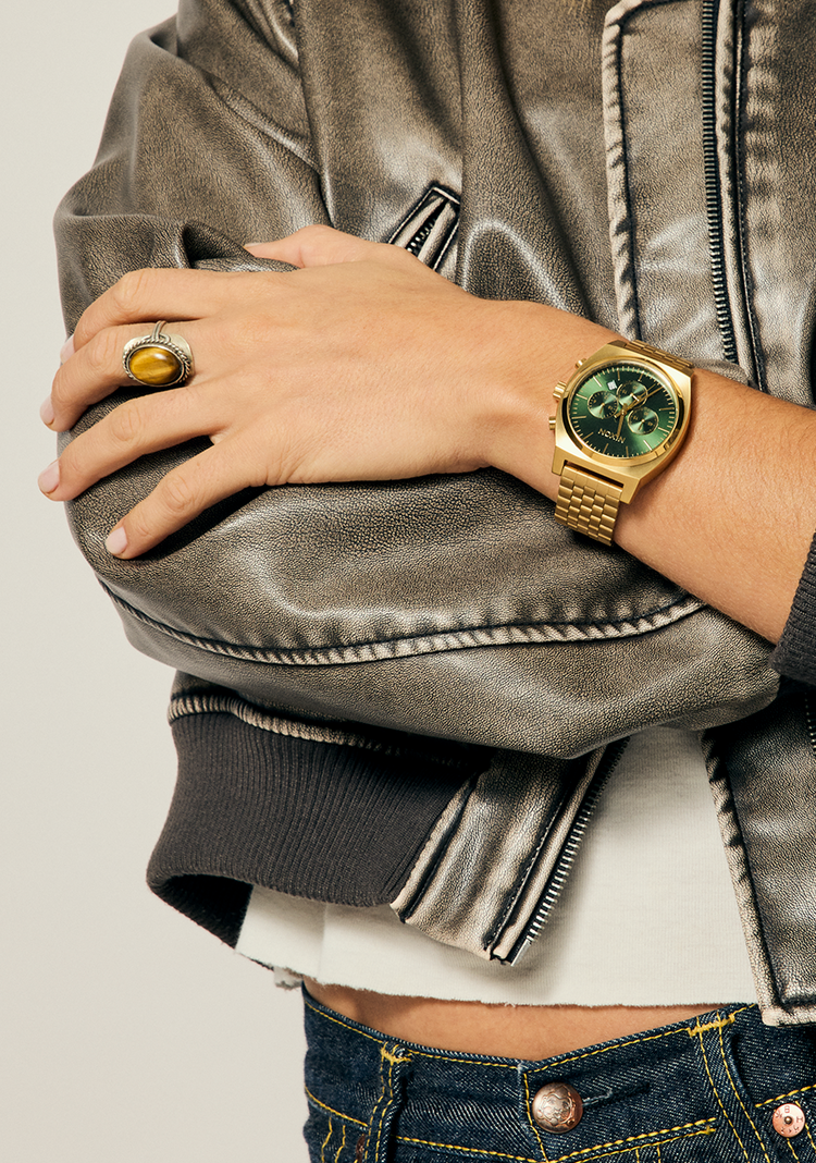 Nixon Nixon Time Teller Chrono | Gold/Green Sunray