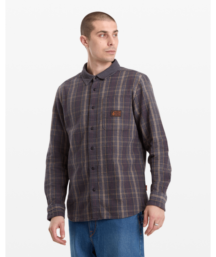 Volcom Volcom Stonevise Plaid Ls (Mens) | Asphalt Black