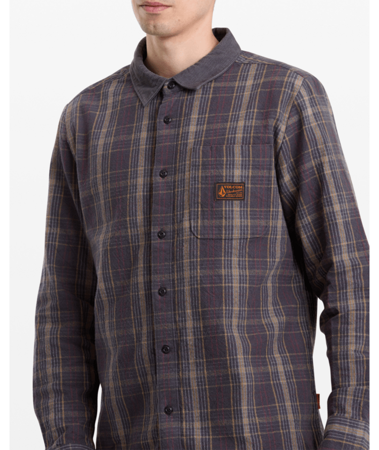 Volcom Volcom Stonevise Plaid Ls (Mens) | Asphalt Black