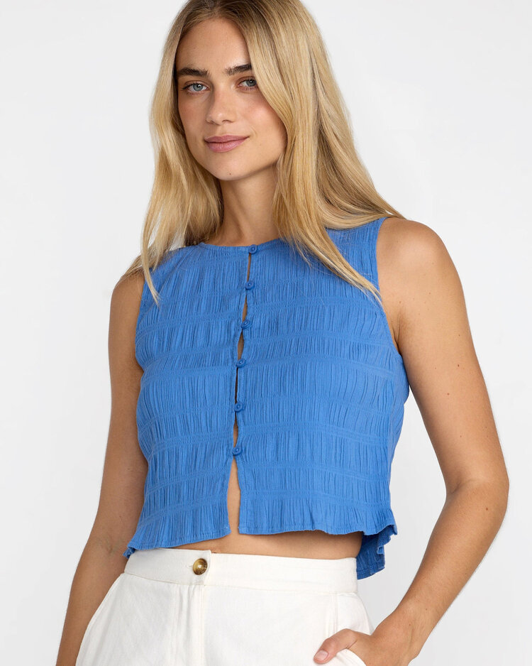 RVCA Rvca Scrunch Top (Womens) | Blue Relic
