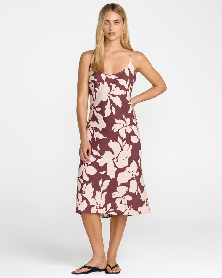 RVCA Rvca Lets Dance Slip Dress (Womens) | Terra Brown
