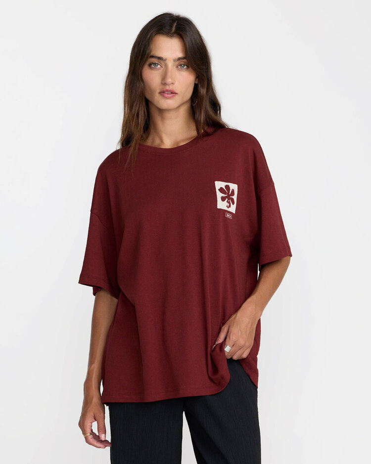 RVCA Rvca Open Minds Bf Tee (Womens) | Madder Brown